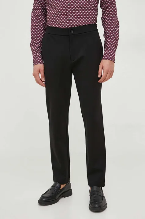 Michael Kors pantaloni din lana culoarea negru, cu fason chinos