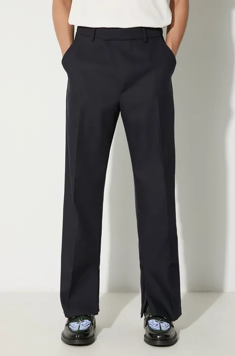 424 wool trousers navy blue color 35424P04 236507
