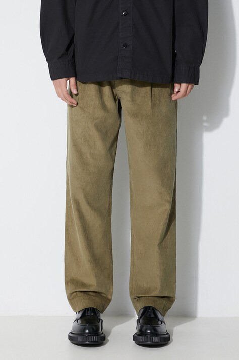 Вельветові штани Maharishi Loose Chino колір зелений фасон chinos 4568.OLIVE