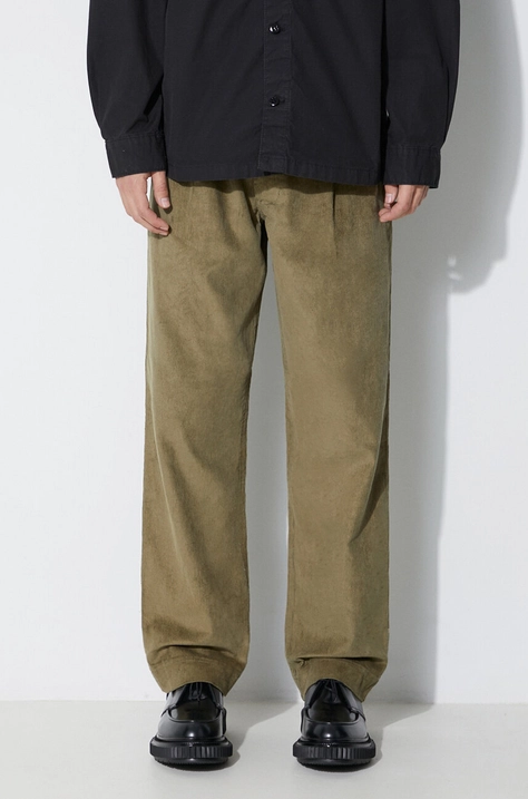 Manšestrové kalhoty Maharishi Loose Chino zelená barva, ve střihu chinos, 4568.OLIVE