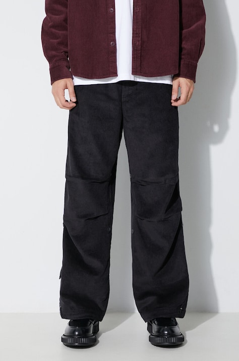 Maharishi spodnie sztruksowe Original Snopants Loose kolor czarny proste 4610.BLACK