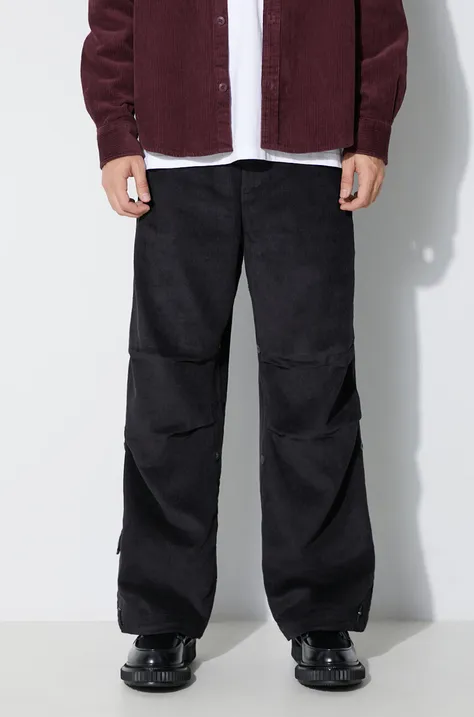 Maharishi pantaloni in velluto a coste Original Snopants Loose colore nero 4610.BLACK