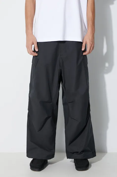 Maharishi pantaloni Oversized Tobi Cargo Snopants bărbați, culoarea negru, cu fit cargo, 4615.BLACK