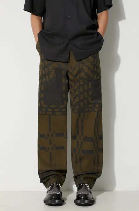 Памучен панталон Engineered Garments Fatigue Pant в зелено със стандартна кройка 23F1F004.CT255