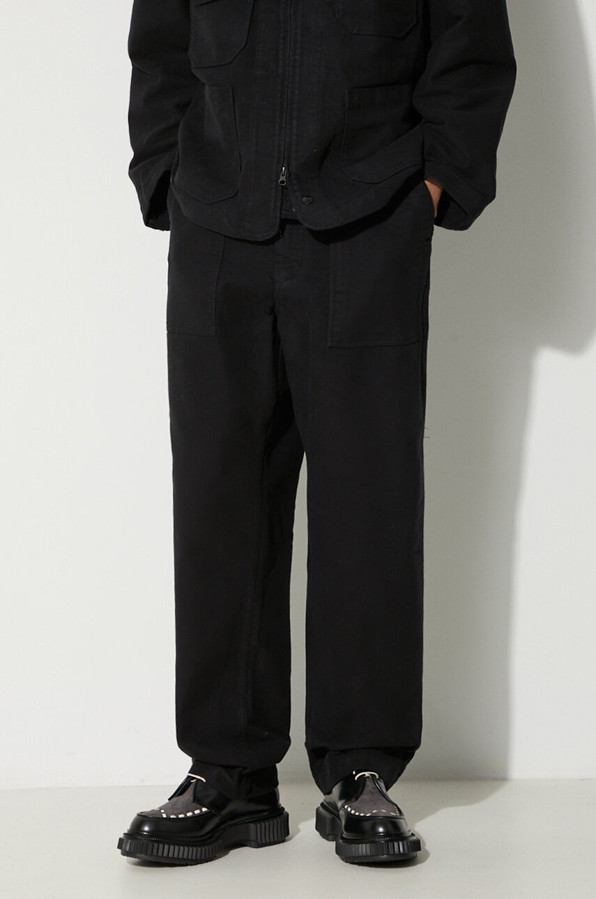 Pamučne hlače Engineered Garments Fatigue Pant boja: crna, ravni kroj, 23F1F004.SD010