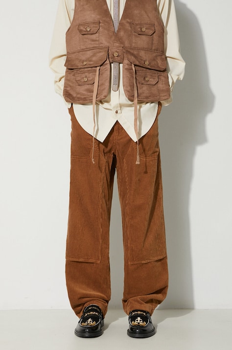 Manšestrové kalhoty Engineered Garments Climbing Pant oranžová barva, 23F1F033.WP003
