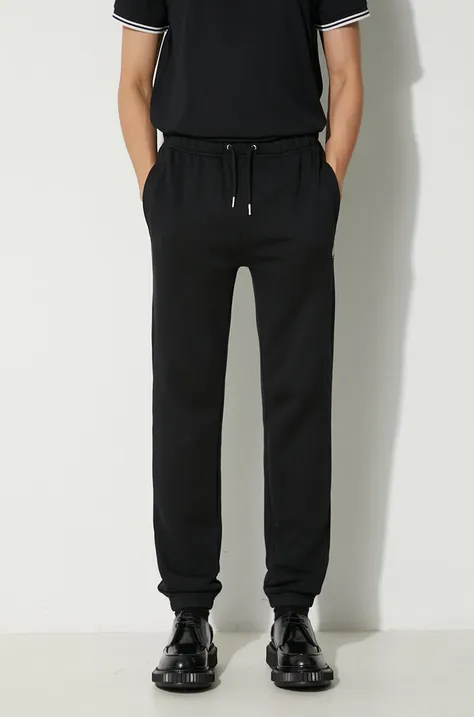 Бавовняні спортивні штани Fred Perry колір чорний з аплікацією T5505.102