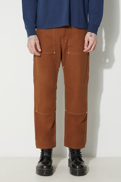 Human Made pantaloni in cotone Duck Painter colore marrone HM26PT012