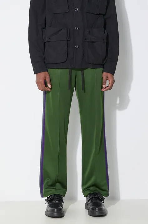 Спортивные штаны Needles цвет зелёный с аппликацией NS246