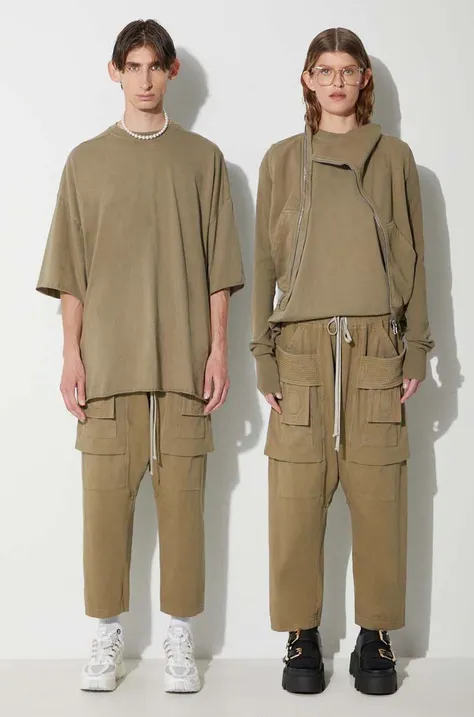 Rick Owens cotton trousers green color