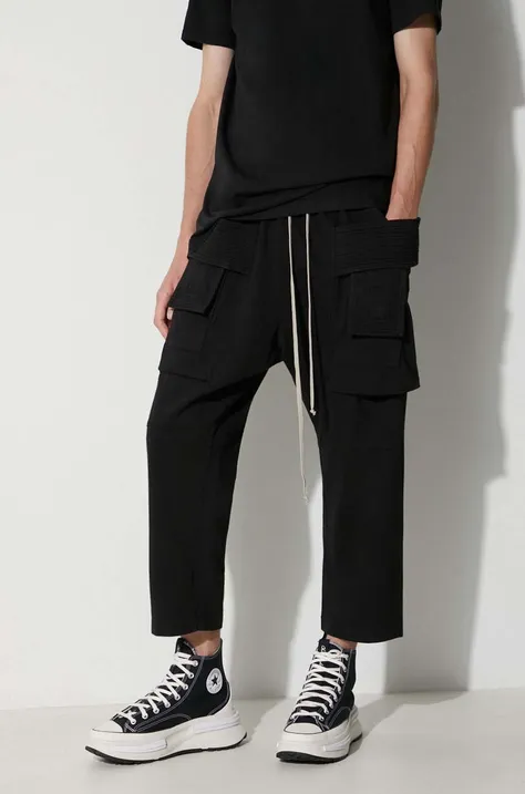 Rick Owens cotton trousers black color