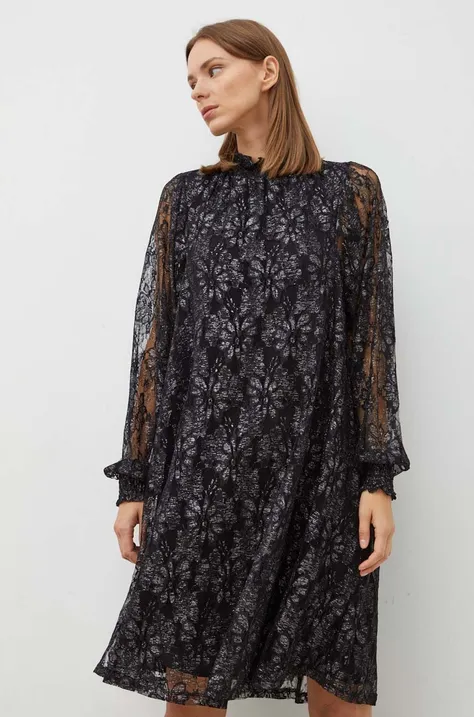 Bruuns Bazaar sukienka kolor czarny mini rozkloszowana