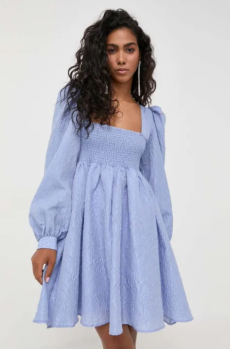 Custommade sukienka kolor niebieski mini rozkloszowana