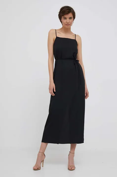 Calvin Klein rochie culoarea negru, maxi, drept
