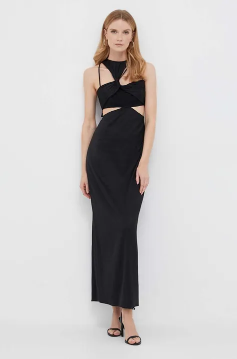 Calvin Klein sukienka kolor czarny maxi rozkloszowana