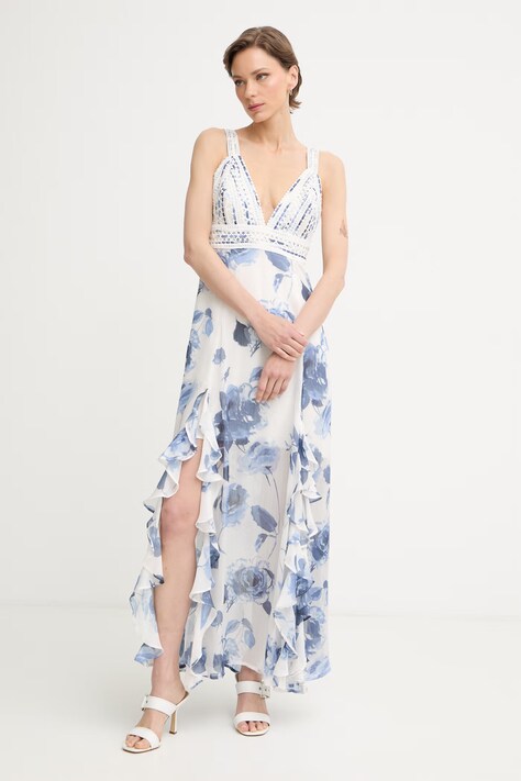Guess летнее платье белое цветы W3YK54 WCWF2