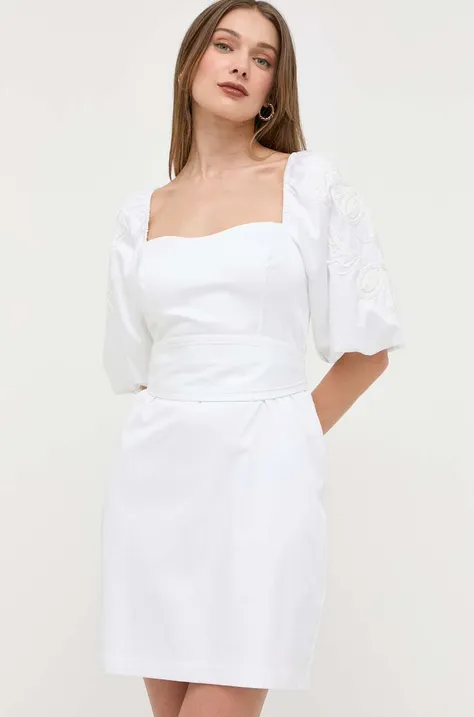 Haljina Guess boja: bijela, mini, ravna