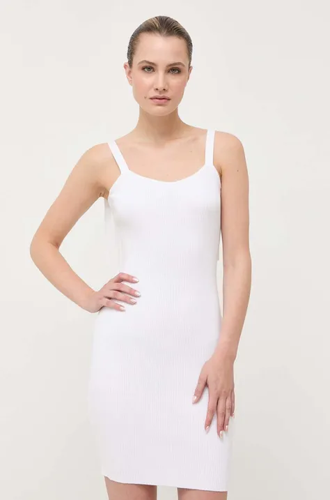 Šaty Guess biela farba, mini, priliehavá