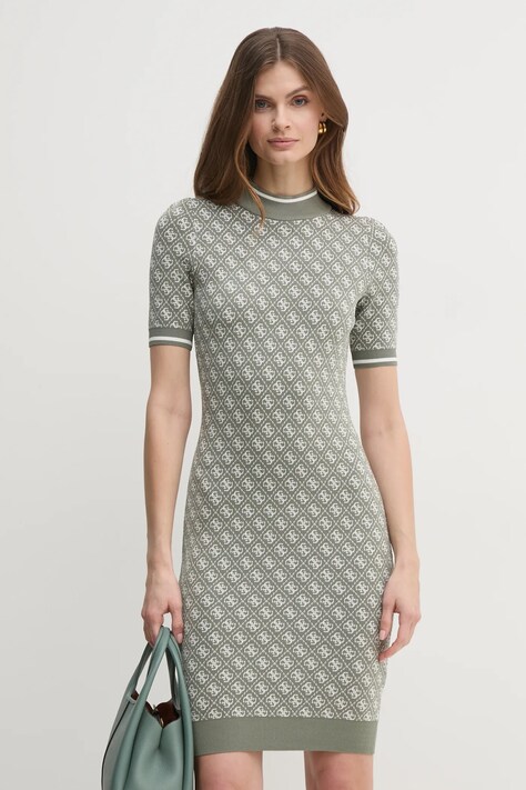 Guess rochie culoarea verde, mini, mulată