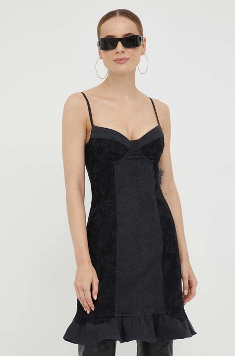 Guess rochie culoarea negru, mini, mulata