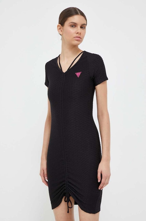 Guess rochie culoarea negru, mini, mulată