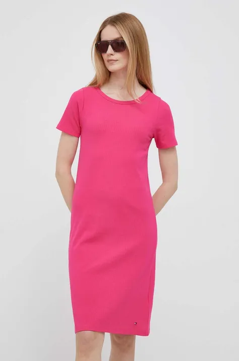 Tommy Hilfiger sukienka kolor różowy mini prosta