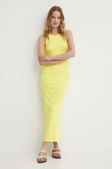 Платье Tommy Hilfiger цвет жёлтый maxi облегающая
