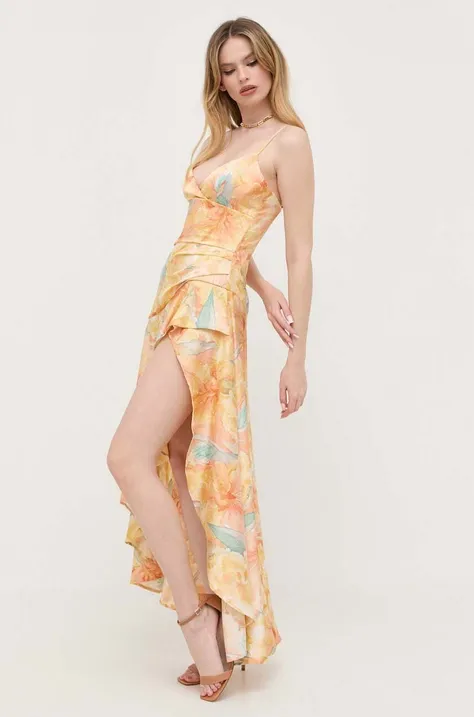 Bardot sukienka maxi rozkloszowana