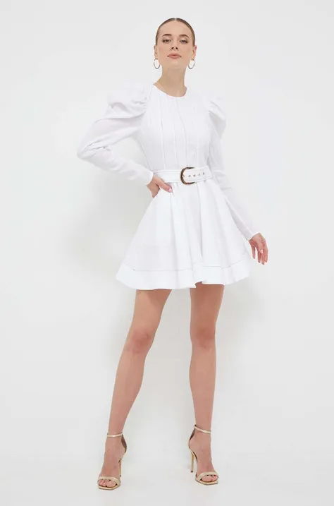 Сукня Bardot колір білий mini розкльошена