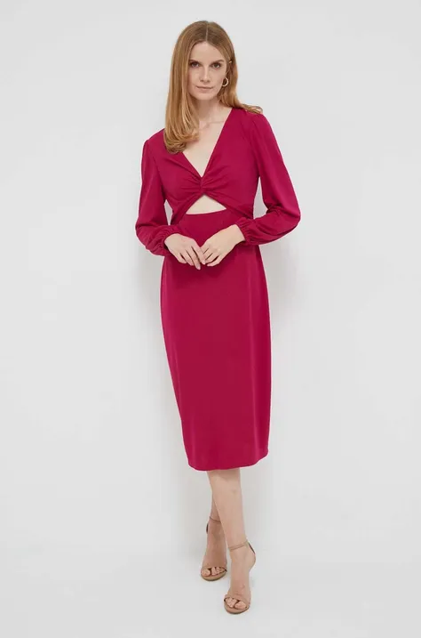 Lauren Ralph Lauren sukienka kolor różowy midi prosta