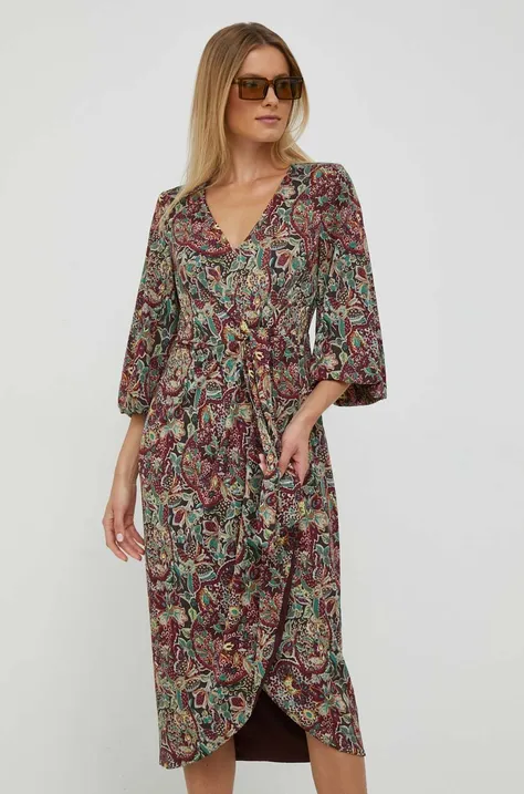 Šaty Lauren Ralph Lauren bordová farba, mini, áčkový strih