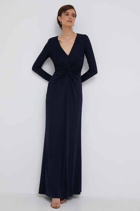 Lauren Ralph Lauren rochie culoarea bleumarin, maxi, dreaptă