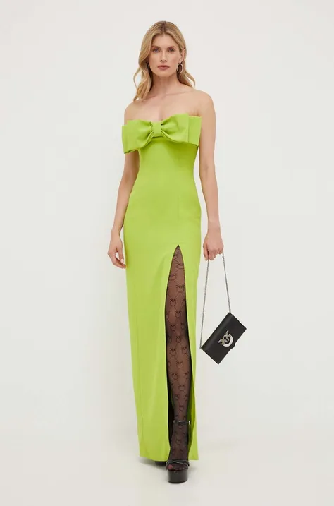 Платье Pinko цвет зелёный maxi облегающее