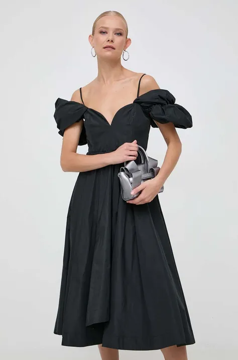 Платье Pinko цвет чёрный midi расклешённое
