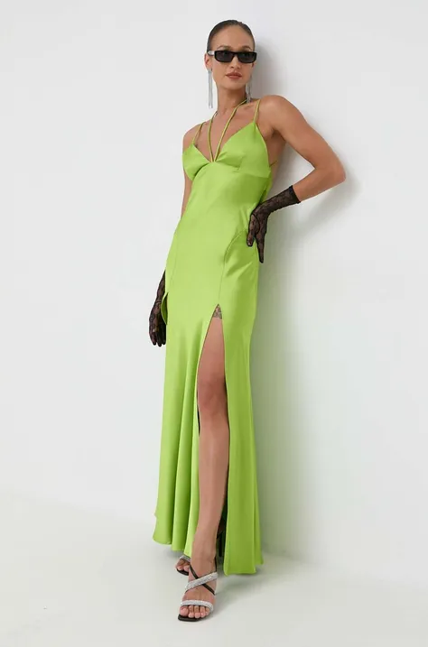 Платье Pinko цвет зелёный maxi расклешённое