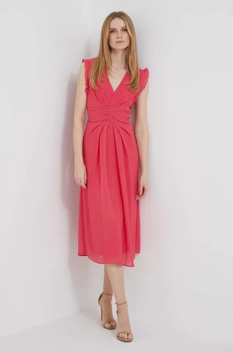 Φόρεμα DKNY χρώμα: ροζ