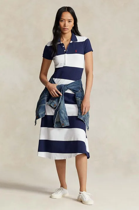 Φόρεμα Polo Ralph Lauren χρώμα: ναυτικό μπλε