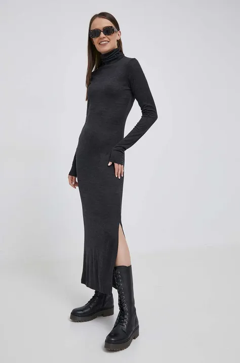 Polo Ralph Lauren sukienka wełniana kolor szary maxi prosta