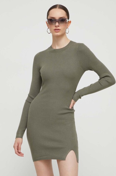 Hollister Co. rochie culoarea verde, mini, mulată