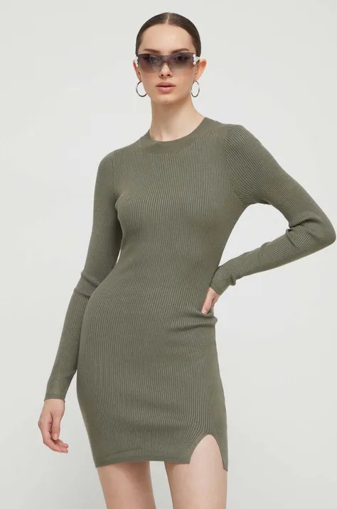 Φόρεμα Hollister Co. χρώμα: πράσινο