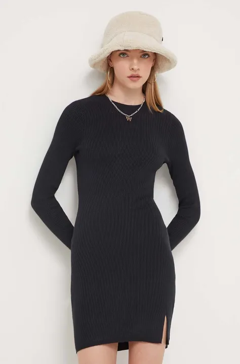 Φόρεμα Hollister Co. χρώμα: μαύρο