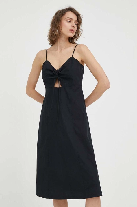 Levi's rochie din bumbac culoarea negru, mini, evazati