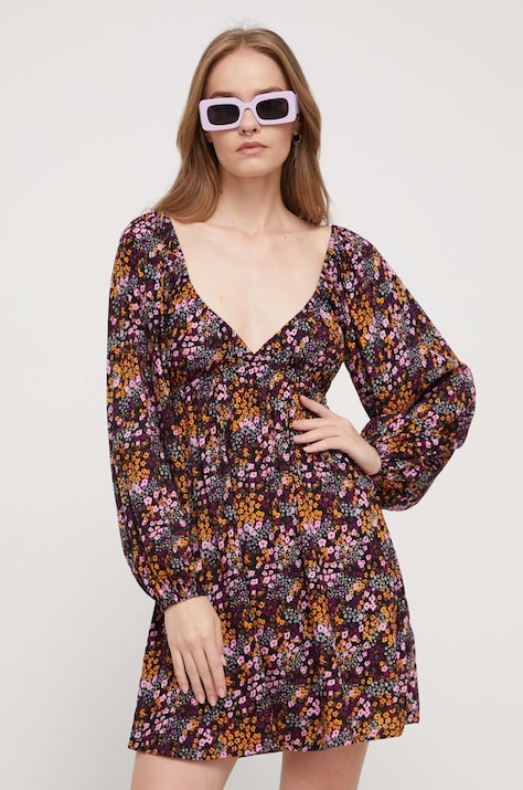 Roxy rochie culoarea violet, mini, evazată