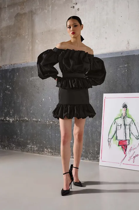 Karl Lagerfeld ruha KL x The Ultimate icon fekete, mini, egyenes,