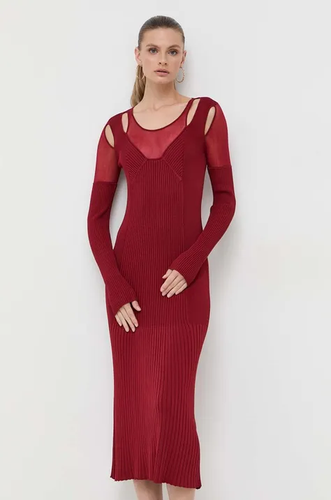 Сукня Patrizia Pepe колір бордовий midi облягаюча