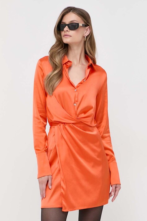 Patrizia Pepe rochie culoarea portocaliu, mini, evazată