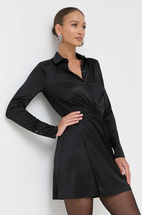 Šaty Patrizia Pepe čierna farba, mini, áčkový strih
