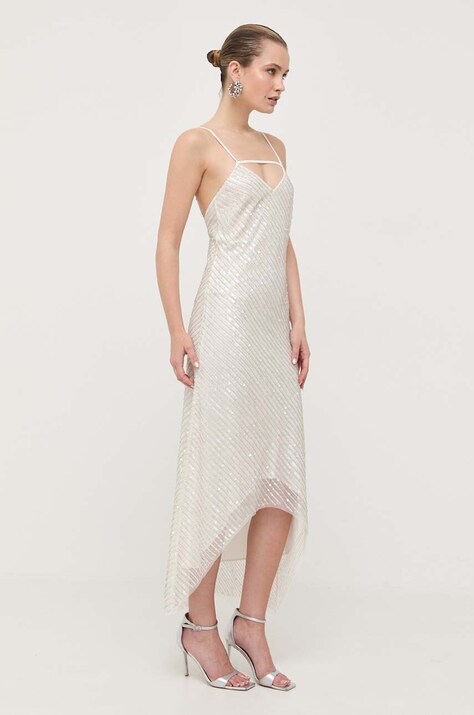 Patrizia Pepe rochie culoarea alb, maxi, mulată