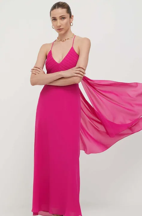 Patrizia Pepe sukienka kolor różowy maxi prosta