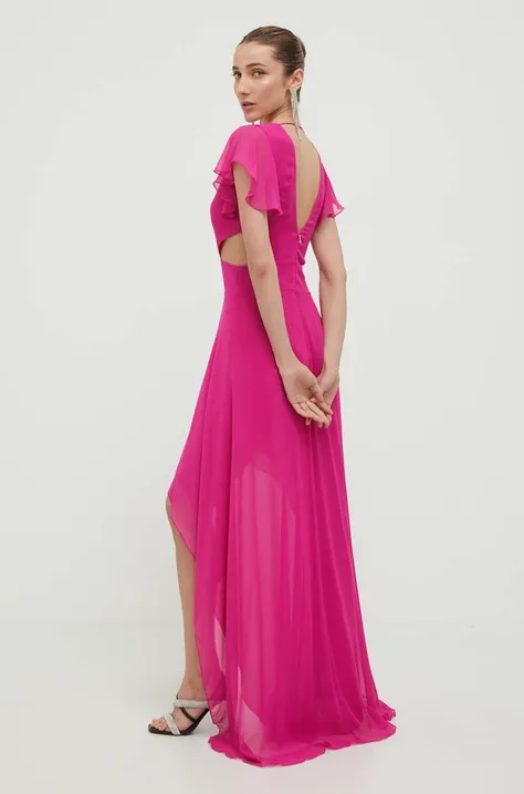 Šaty Patrizia Pepe ružová farba, maxi, áčkový strih